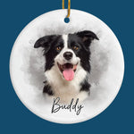 Custom Name Christmas Dog Gifts for Dog Lovers - Personalized Ceramic Ornament