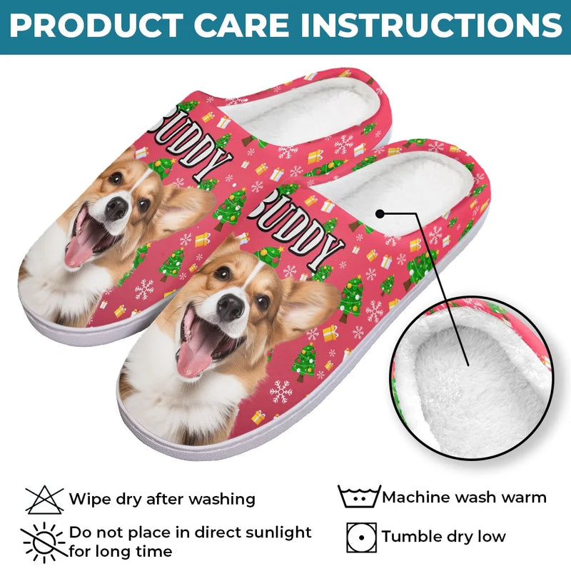 Custom Photo Cozy Feet And Happy Hearts Make The Best Memories Together - Dog & Cat Personalized Custom Fluffy Slippers - Christmas Gift For Pet Owners, Pet Lovers