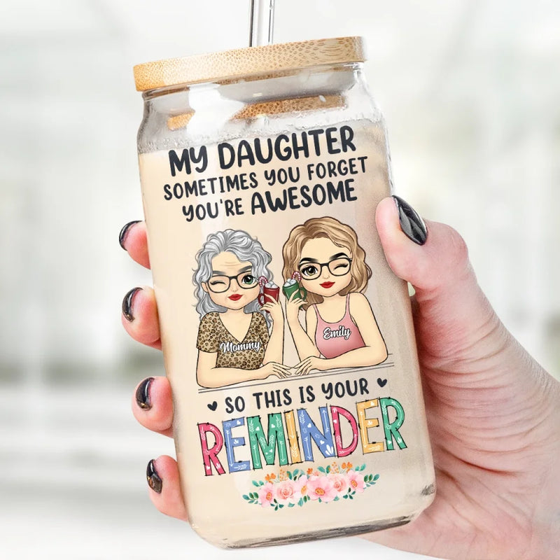 Custom Name Mother Daughter Gifts - Personalized Glass Cup