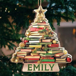 Custom Name Christmas Book Lover Gifts - Personalized Ornament