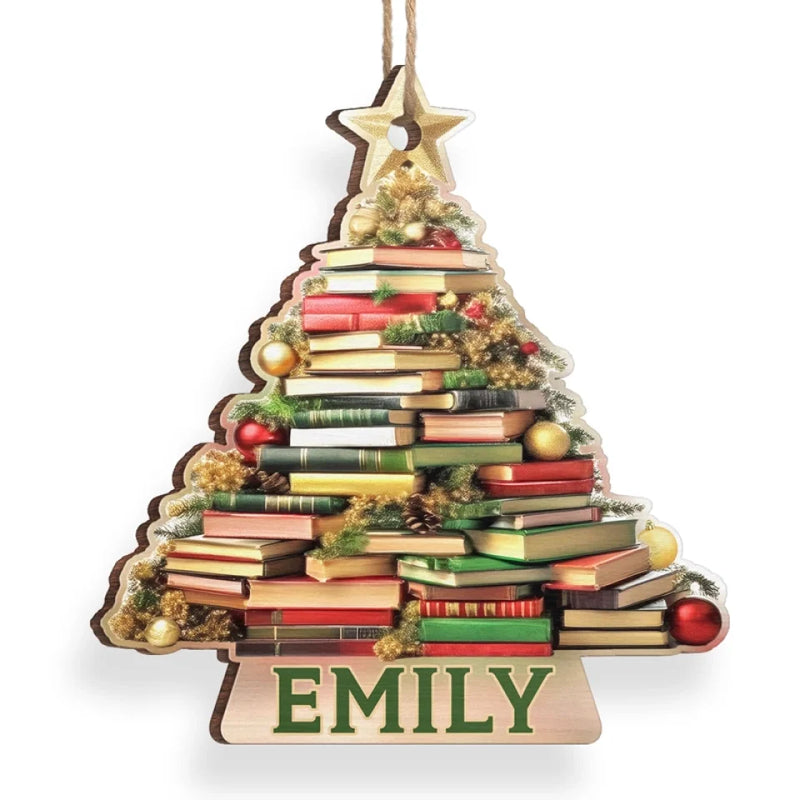 Custom Name Christmas Book Lover Gifts - Personalized Ornament