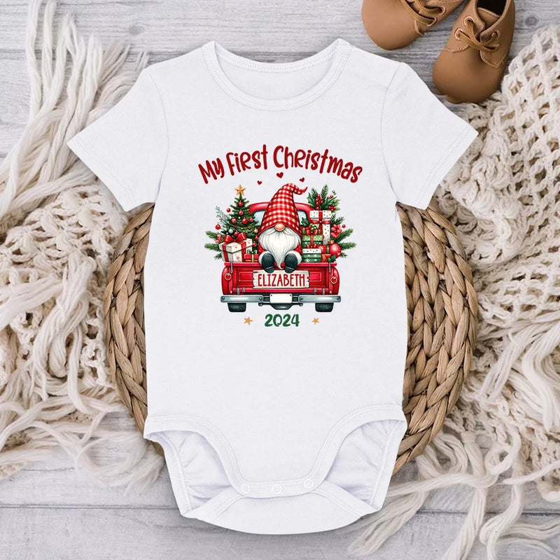 Santa's Cutest Little Helper - Family Personalized Custom Baby Onesie - Christmas Gift For Baby Kids, Newborn Baby