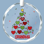Custom Name Christmas Grandma Gifts - Personalized Glass Ornament