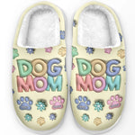 Custom Name Dog Mom Gifts for Dog Lovers - Personalized Fluffy Slipper