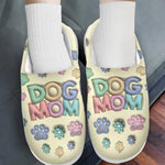 Custom Name Dog Mom Gifts for Dog Lovers - Personalized Fluffy Slipper