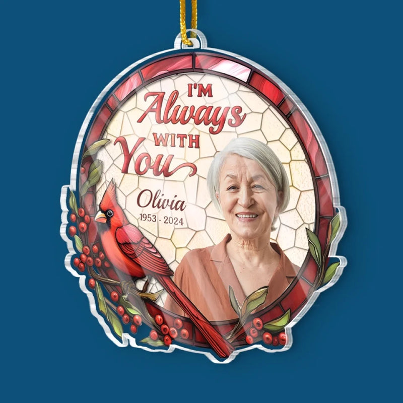 Custom Photo Remembered With Love - Memorial Personalized Custom Ornament - Acrylic Custom Shaped - Christmas Gift, Sympathy Gift For Family Members