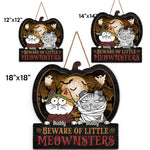 Custom Name Halloween Cat Gifts for Cat Lovers - Personalized Wood Sign