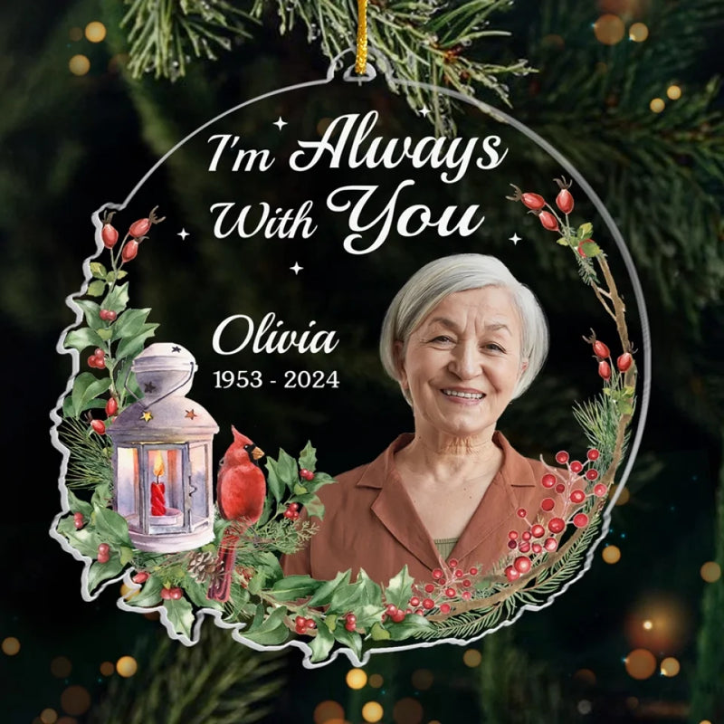 Custom Photo Gone From Our Sight, But Never From Our Hearts - Memorial Personalized Custom Ornament - Acrylic Custom Shaped - Sympathy Gift, Christmas Gift For Family Members