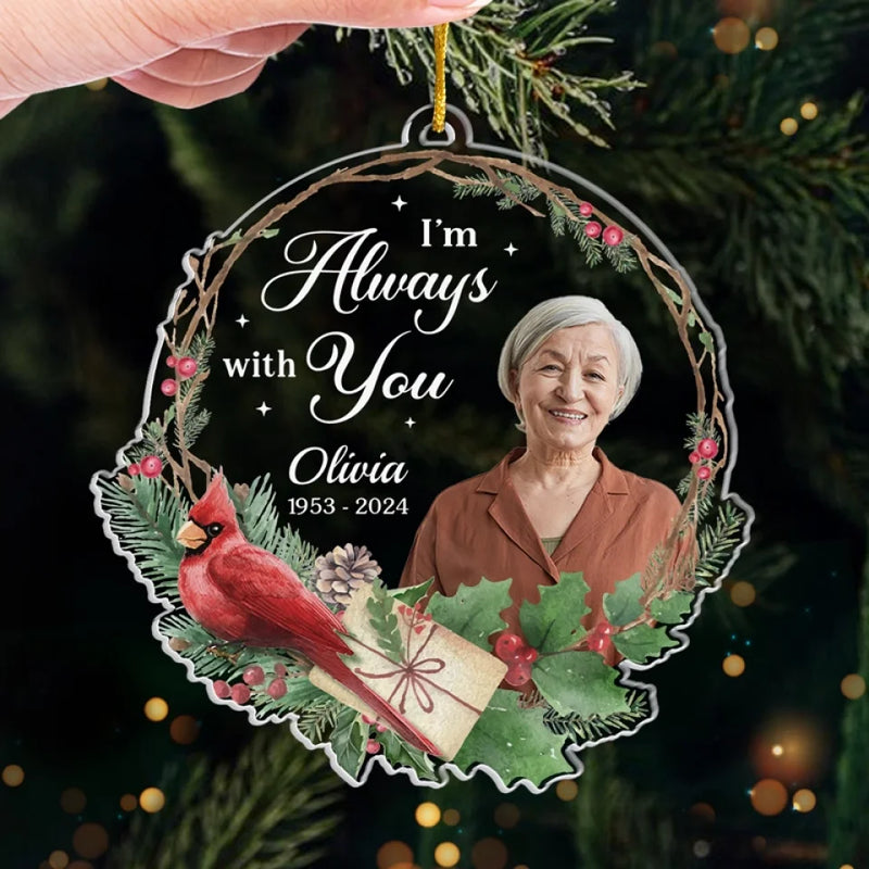 Custom Photo I Wish You Healing And Peace - Memorial Personalized Custom Ornament - Acrylic Custom Shaped - Sympathy Gift, Christmas Gift For Family Members