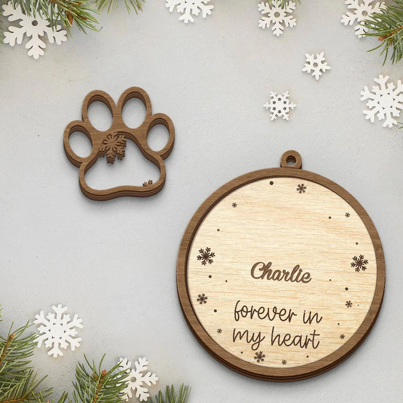 Custom Name Pet Memorial Christmas Gifts - Personalized 2 Layers Ornament