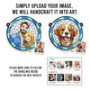 Custom Photo Two Hearts, One Journey - Couple Personalized Window Hanging Suncatcher - Gift For Husband Wife, Anniversary