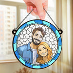 Custom Photo Couple Gifts - Personalized Suncatcher Ornament