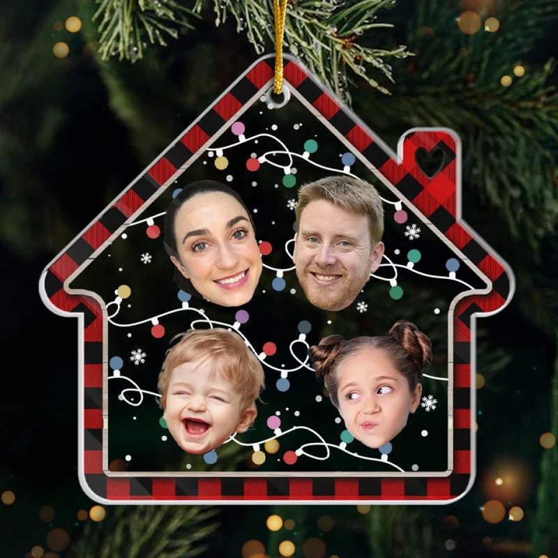 Custom Photo My Favorite Color Is Christmas Lights - Family Personalized Custom Ornament - Acrylic Custom Shaped - Christmas Gift For Family Members