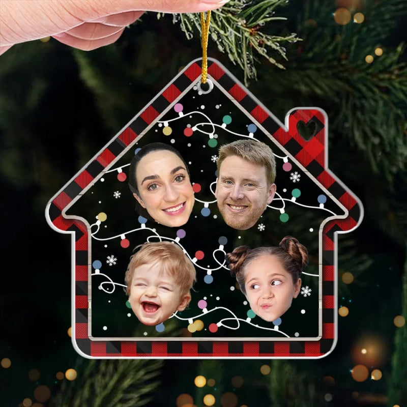 Custom Photo My Favorite Color Is Christmas Lights - Family Personalized Custom Ornament - Acrylic Custom Shaped - Christmas Gift For Family Members