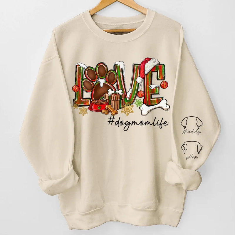 Custom Name Christmas Dog Mom Gifts - Personalized Sweater