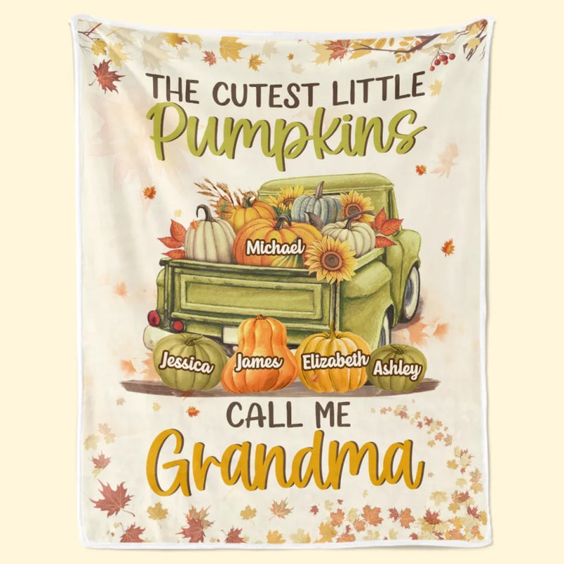 Custom Name Pumpkin Grandma Gifts - Personalized Blanket
