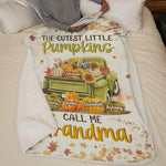 Custom Name Pumpkin Grandma Gifts - Personalized Blanket