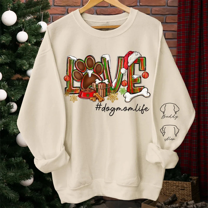 Custom Name Christmas Dog Mom Gifts - Personalized Sweater