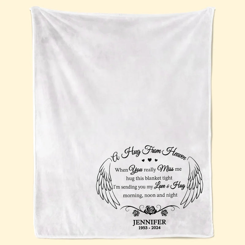 Love From Heaven - Memorial Personalized Custom Blanket - Sympathy Gift For Family Members