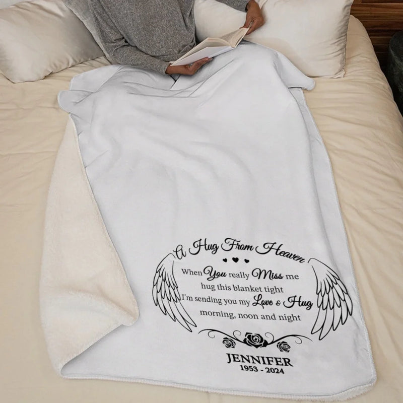 Custom Memorial Hug From Heaven Gifts - Personalized Blanket