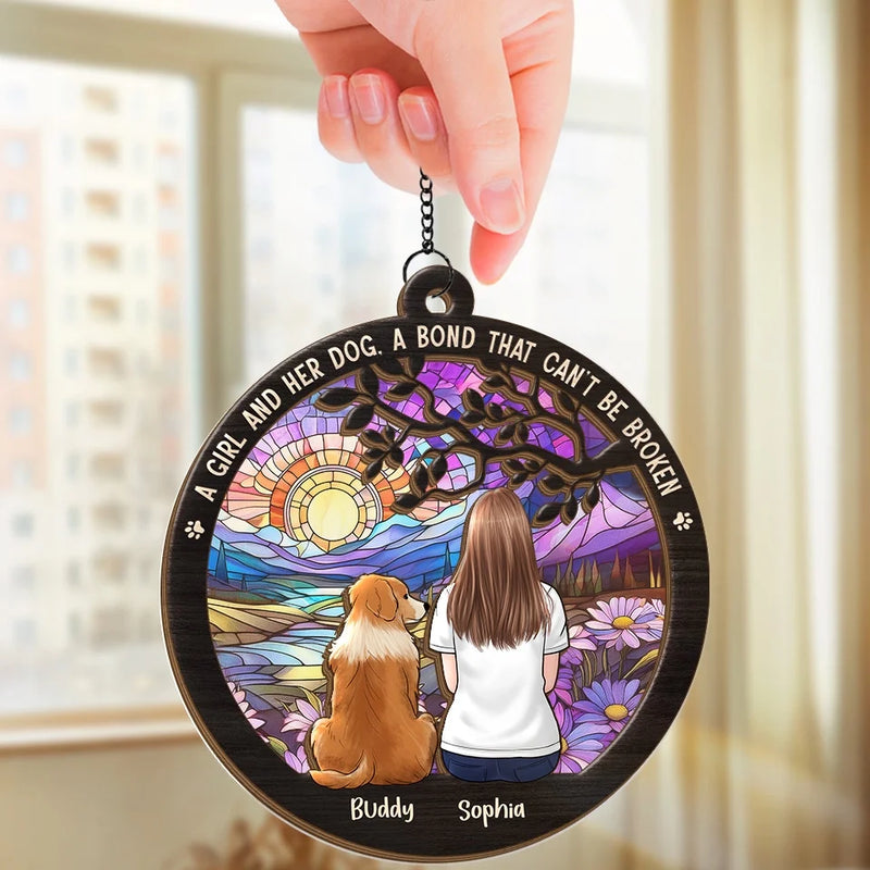 Paw Prints On My Heart - Memorial Personalized Window Hanging Suncatcher - Sympathy Gift For Pet Owners, Pet Lovers
