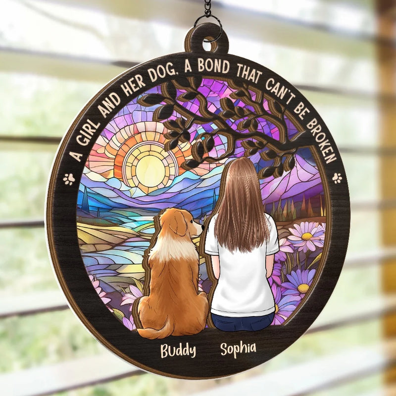 Paw Prints On My Heart - Memorial Personalized Window Hanging Suncatcher - Sympathy Gift For Pet Owners, Pet Lovers