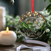 Tis The Season For Loving You - Couple Personalized Custom Circle Glass Ornament - Christmas Gift For Husband Wife, Anniversary, First Christmas
