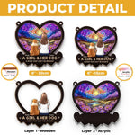 Custom Name Girl and Her Dog Gifts - Personalized Suncatcher Ornament