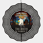Custom Name Haunted House Halloween Family Decor - Personalized Wind Spinner