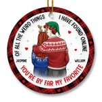Custom Name Funny Christmas Couple Gifts - Personalized Ceramic Ornament