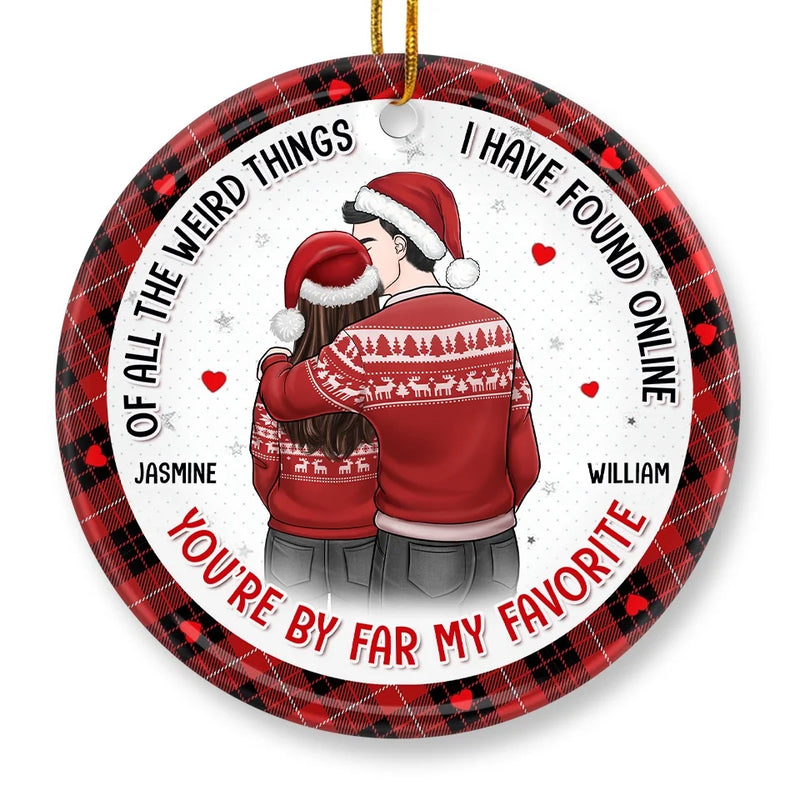 I Love You Then I Love You Still - Couple Personalized Custom Ornament - Ceramic Round Shaped - Christmas Gift For Husband Wife, Anniversary
