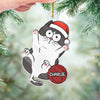Deck The Halls With Paws And Whiskers - Cat Personalized Custom Ornament - Acrylic Custom Shaped - Christmas Gift For Pet Owners, Pet Lovers