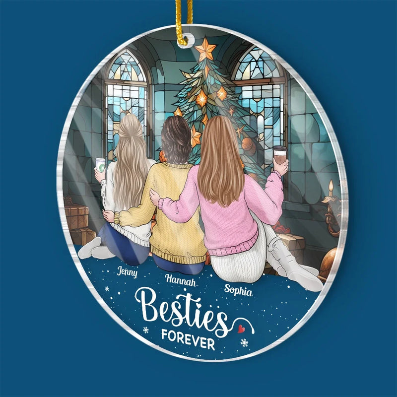 Friends Are The Family We Choose For Ourselves - Bestie Personalized Custom Ornament - Acrylic Custom Shaped - Christmas Gift For Best Friends, BFF, Sisters