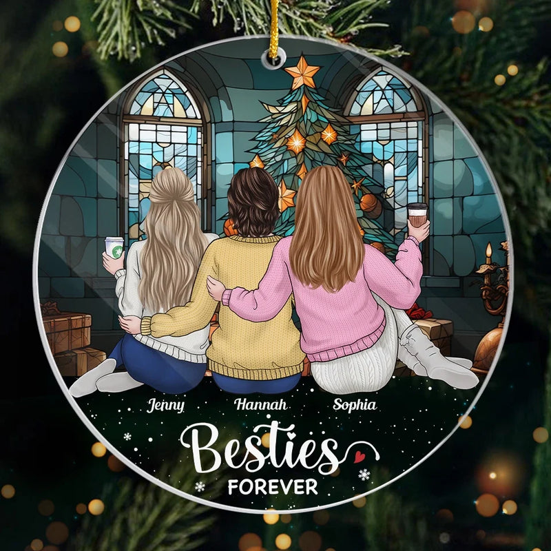 Friends Are The Family We Choose For Ourselves - Bestie Personalized Custom Ornament - Acrylic Custom Shaped - Christmas Gift For Best Friends, BFF, Sisters