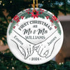 It's Beginning To Look A Lot Like Our First Christmas - Couple Personalized Custom 3D Inflated Effect Printed Ornament - Ceramic Round Shaped - Christmas Gift For Husband Wife, Anniversary, First Christmas