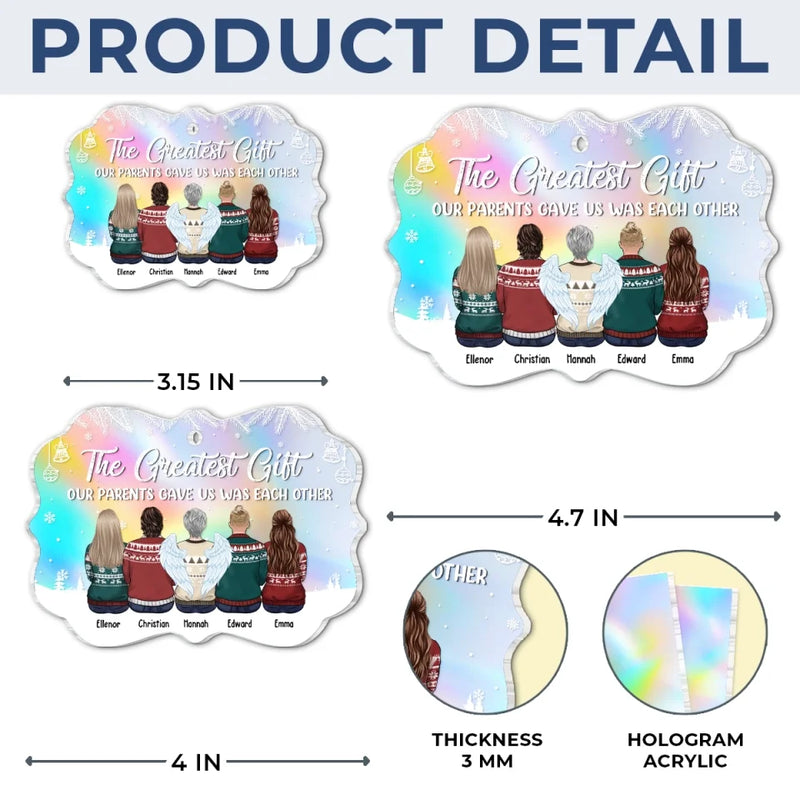 The Family Is The Key Of Christmas - Family Personalized Custom Hologram Ornament - Christmas Gift For Family Members