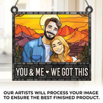 Custom Photo Adventure Couple Gifts - Personalized Suncatcher Ornament