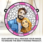 Custom Photo Couple Gifts - Personalized Suncatcher Ornament