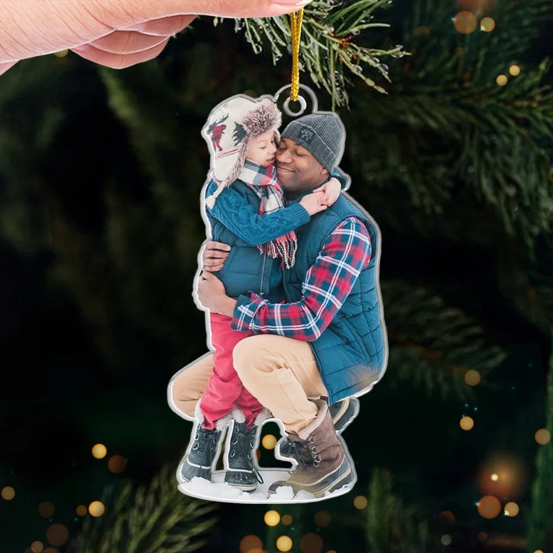 Custom Photo Perfect For Hanging On The Tree And Cherishing Memories Together - Family Personalized Custom Ornament - Acrylic Custom Shaped - Christmas Gift For Dad