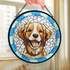 Custom Photo They Lived, They Loved, They Purred - Memorial Personalized Custom Stained Glass Window Hanging Suncatcher - Sympathy Gift For Pet Owners, Pet Lovers