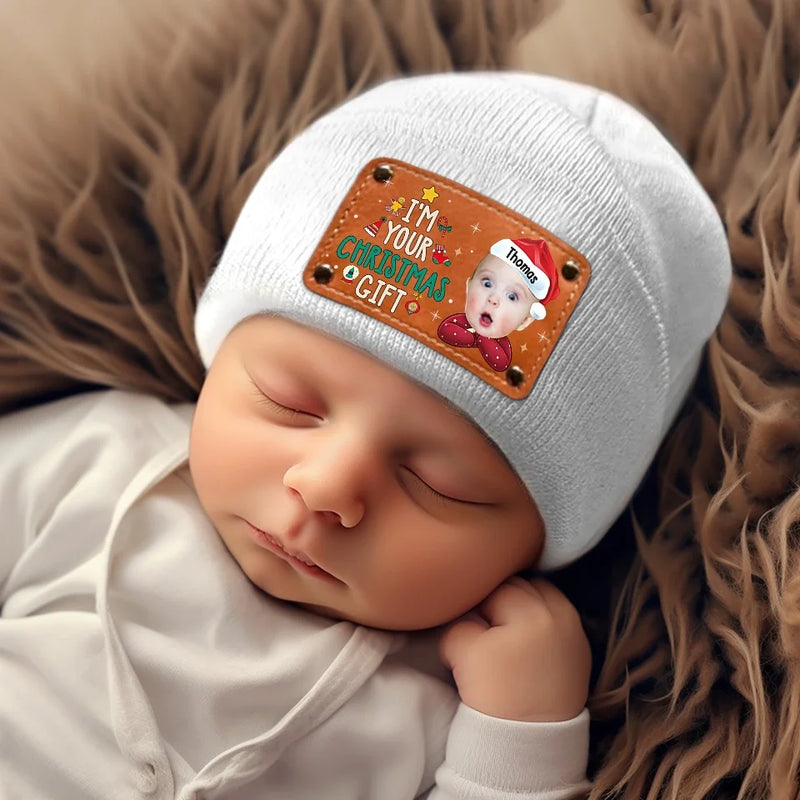 Custom Photo I'm Your Christmas Gift - Family Personalized Custom Baby Beanie Hat - Christmas Gift For Baby Kids, Newborn Baby