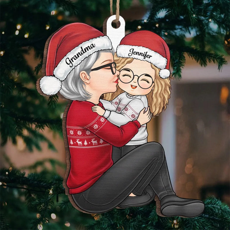 Custom Name Grandma and Granddaughter Christmas Gifts - Personalized Ornament