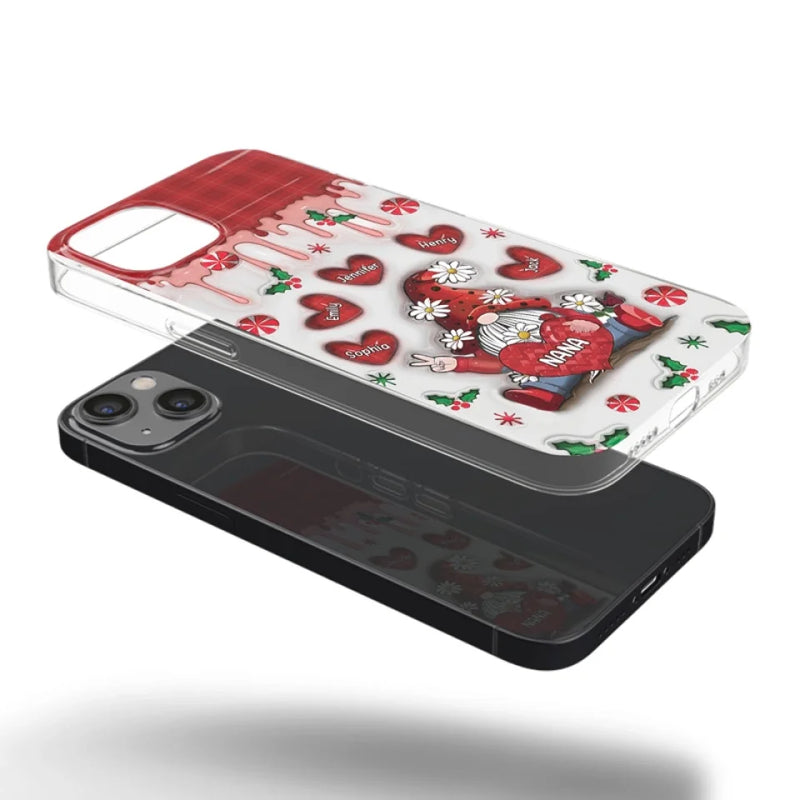 Gnome One Loves Like Grandma - Family Personalized Custom 3D Inflated Effect Printed Clear Phone Case - Christmas Gift For Grandma