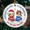 Friendships May Start At The Workplace - Coworker Personalized Custom Ornament - Ceramic Round Shaped - Christmas Gift For Coworkers, Work Friends, Colleagues