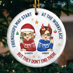 Custom Name Workplace Friendship Christmas Gifts - Personalized Ceramic Ornament