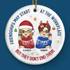 Friendships May Start At The Workplace - Coworker Personalized Custom Ornament - Ceramic Round Shaped - Christmas Gift For Coworkers, Work Friends, Colleagues