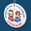 Friendships May Start At The Workplace - Coworker Personalized Custom Ornament - Ceramic Round Shaped - Christmas Gift For Coworkers, Work Friends, Colleagues