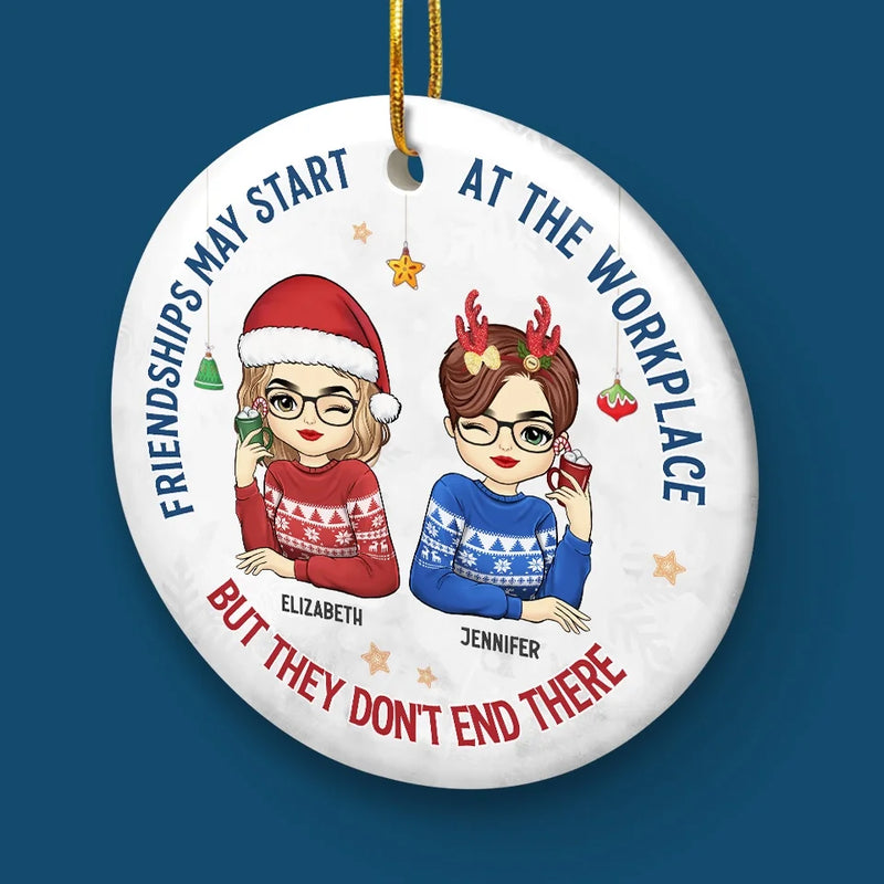 Custom Name Workplace Friendship Christmas Gifts - Personalized Ceramic Ornament