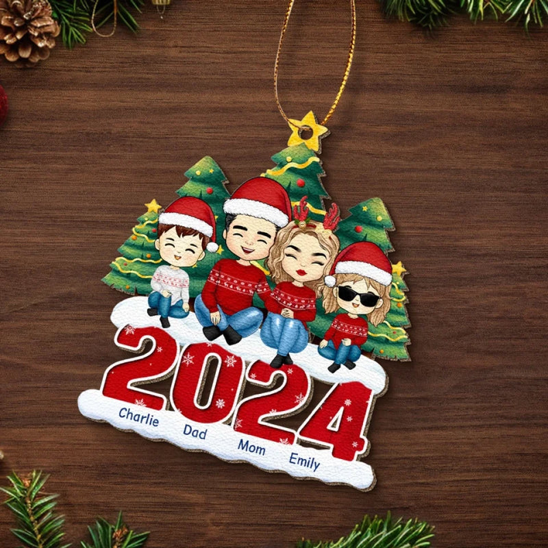 Joy And Warmth Fill Our Home This Christmas - Family Personalized Custom Leather Ornament - Christmas Gift For Family Members