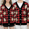 Custom Photo Season's Greetings - Family Personalized Custom Ugly Christmas Cardigan - Christmas Gift For Family Members